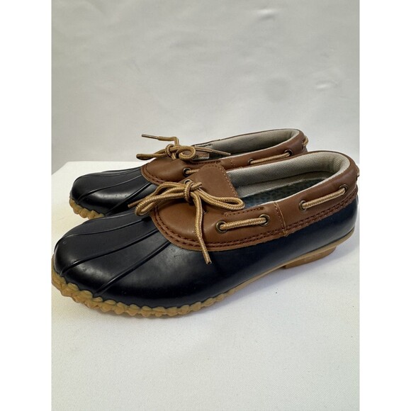 JBU by Jambu Gwen Weather Ready Duck Slip-On Rain Shoes Navy Brown Women’s Siz7 - Picture 4 of 13